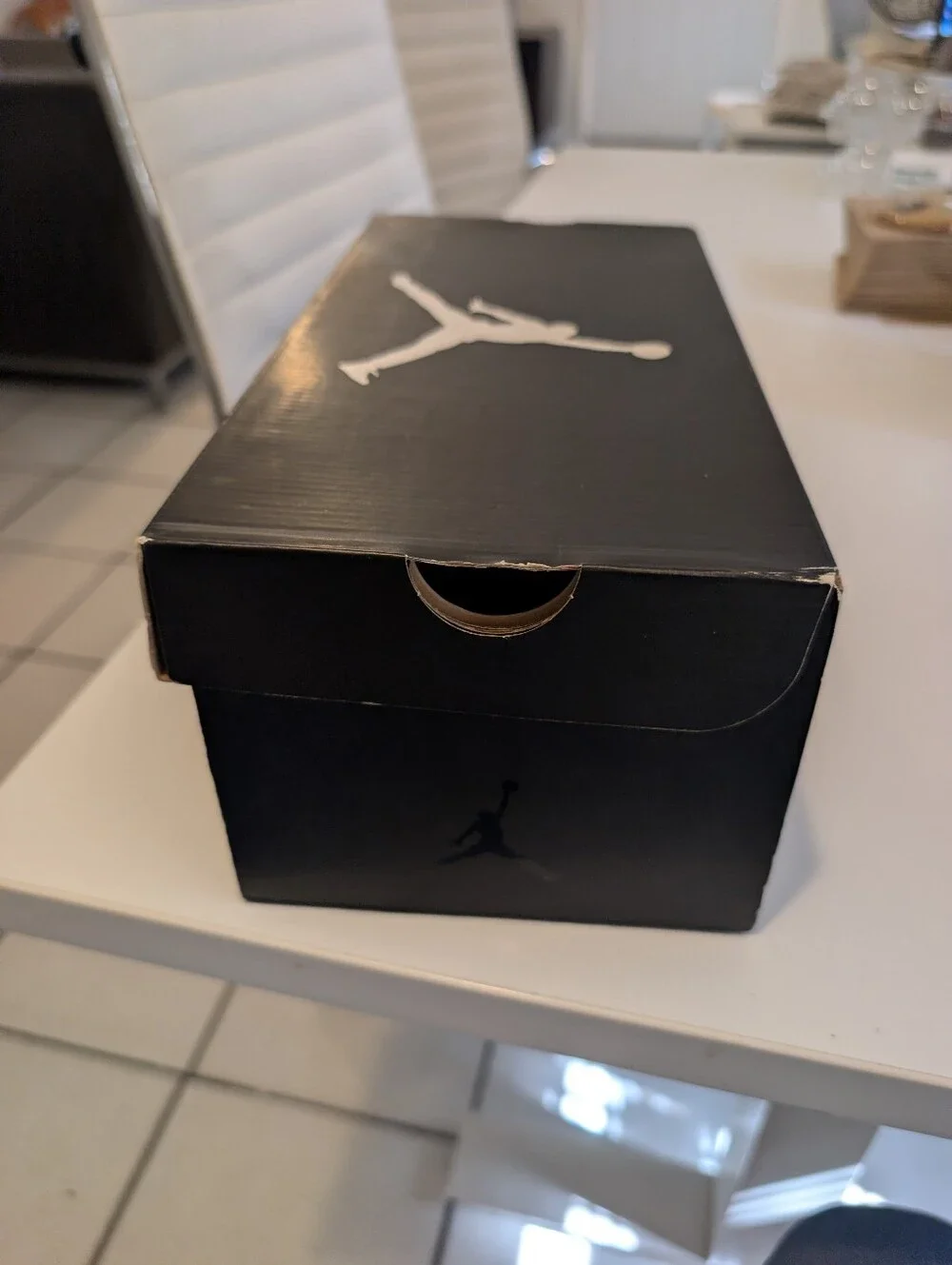 Jordan Hydro VI Retro Slides Black Metallic Silver-White Size 10